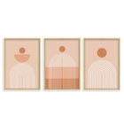 Conjunto 3 Quadros Com Moldura Abstract