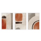 Conjunto 3 Quadros Com Moldura Abstrato