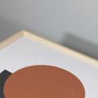 Conjunto 3 Quadros Com Moldura Círculos Abstratos