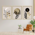 Conjunto 3 Quadros Com Moldura Floral Premium