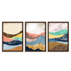 Conjunto 3 Quadros Com Moldura Montanhas Premium