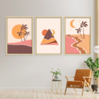 Conjunto 3 Quadros Com Moldura Sunset