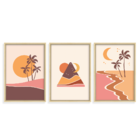 Conjunto 3 Quadros Com Moldura Sunset