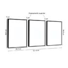 Conjunto 3 Quadros Decorativos Abstrato Tons Cinza E Amarelo