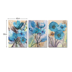 Conjunto 3 Quadros Decorativos Tela Em Lona Flores Aquarelas