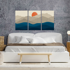 Conjunto 3 Quadros Decorativos Tela Em Lona Paisagem Montanha