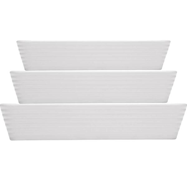 Conjunto 3 Refratários De Porcelana Travessas Brancas Retangu