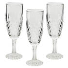 Conjunto 3 Taças De Champagne Espumante Safira Vidro 189ml