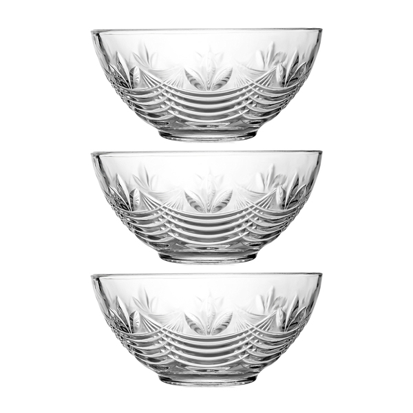 Conjunto 3 Tigelas Bowl Petisqueira Vidro Sobremesa 355ml