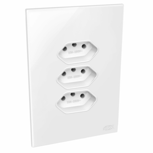 Conjunto 3 Tomadas 10a - Jnx Legacy - Branco Lbb59