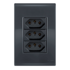 Conjunto 3 Tomadas 10a - Tramontina Liz Grafite - Tlg009