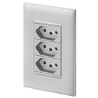 Conjunto 3 Tomadas 20a - Cinza - Pial Plus + / Ppmc010