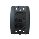 Conjunto 3 Tomadas Preta Monobloco 2p+t 20a 250v 4x2 Ilumi