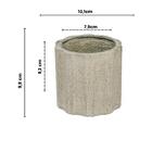 Conjunto 3 Vasos De Concreto Artesanal Listras 9,8cm P Cinza