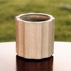 Conjunto 3 Vasos De Concreto Artesanal Listras 9,8cm P Cinza