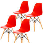 Conjunto 4  Cadeiras Charles Eames Eiffel Vermelha - Kzabela