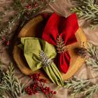 Conjunto 4 Anéis Para Guardanapo De Metal Folha Prateada