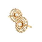 Conjunto 4 Anéis Porta Guardanapos Zinco Botao Dourado Rojemac