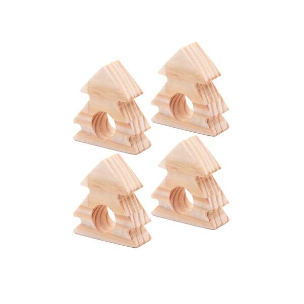 Conjunto 4 Anéis Woodart Para Guardanapos Natal