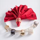 Conjunto 4 Argolas Porta Guardanapo Aço Circle Dourado Lyor