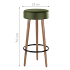 Conjunto 4 Bancos Alto Com Apoio Vintage Flye Verde