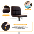 Conjunto 4 Banqueta Altas Encosto Estofado Para Cozinha Balcã