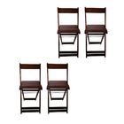 Conjunto 4 Banquetas Alta Dobráveis Bar Balcão Em Madeira  Im