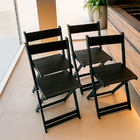 Conjunto 4 Banquetas Alta Dobráveis Bar Balcão Em Madeira  Pr