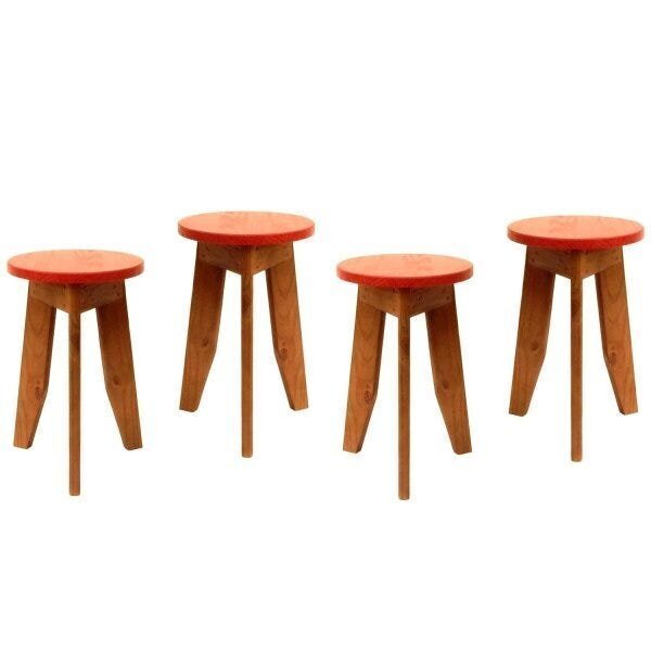 Conjunto 4 Banquetas Colorido Suze Colorido