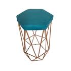 Conjunto 4 Banquetas Decorativa Hexagonal Aramado Bronze Sued