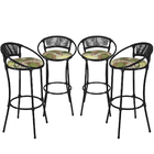 Conjunto 4 Banquetas Em Fio De Fibra Artesanal Para Bancada,