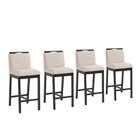 Conjunto 4 Banquetas Estofadas Madeira Maciça Dani