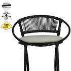 Conjunto 4 Banquetas Havaí Fio De Fibra Artesanal Para Bar, B