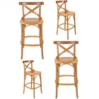Conjunto 4 Banquetas Texas Verniz Natural Gamma Móveis Natural