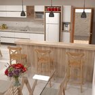 Conjunto 4 Banquetas Texas Verniz Natural Gamma Móveis Natural