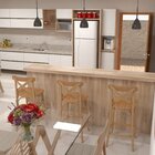 Conjunto 4 Banquetas Texas Verniz Natural Gamma Móveis Natural