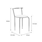 Conjunto 4 Banquetas Tubo Cromado Napa Branca