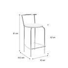 Conjunto 4 Banquetas Tubo Cromado Napa Branca