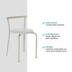 Conjunto 4 Banquetas Tubo Prata Napa Branca 105 Carraro