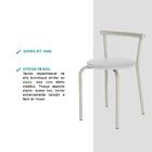 Conjunto 4 Banquetas Tubo Prata Napa Branca 105 Carraro
