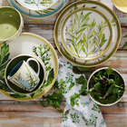 Conjunto 4 Bowl Tigela Cerâmica 623ml Siena Folhas