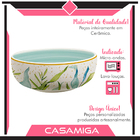 Conjunto 4 Bowl Tigela Cerâmica 623ml Siena Folhas