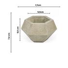 Conjunto 4 Cachepôs Concreto Artesanal 7,4cm Diamante Cinza