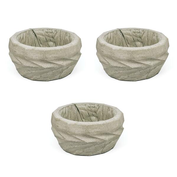 Conjunto 4 Cachepôs Concreto Artesanal Terrário 7,3cm Cinza