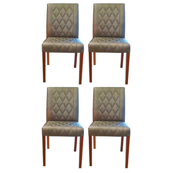 Conjunto 4 Cadeira Jantar Vega Matelasse Corino Grafite Pes N