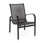 Conjunto 4 Cadeiras, 1 Mesa E 1 Ombrelone Na Cor Preta