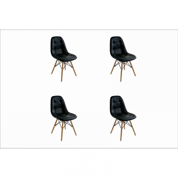 Conjunto 4 Cadeiras Botonê Eiffel  Preto
