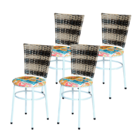 Conjunto 4 Cadeiras Branca Para Cozinha Hawai Cappuccino Prem
