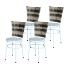 Conjunto 4 Cadeiras Branca Para Cozinha Hawai Cappuccino Prem