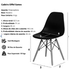 Conjunto 4 Cadeiras Charles Eames Eiffel Concha Fixa - Preto